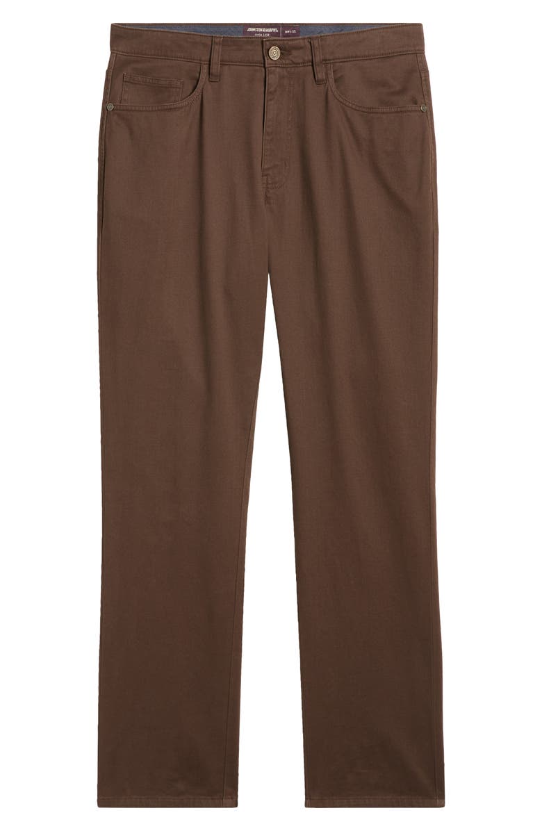 Johnston & Murphy Straight Leg Stretch Pima Cotton Pants, Alternate, color, Brown