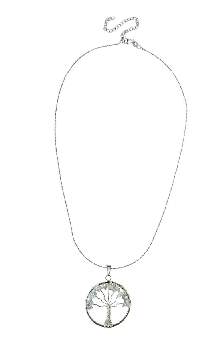 Humanist Beauty Tree of Life Gemstone Necklace, Alternate, color, Clear Quartz