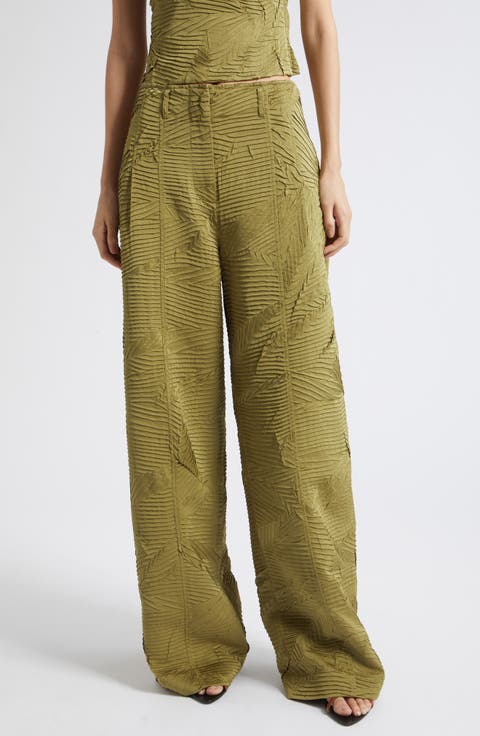 Carine Pleated Satin Pants