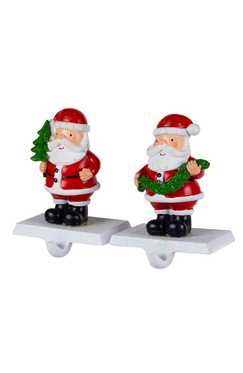 Northlight Santa Claus Christmas Stocking Holders - 4.75" - Set of 2, Alternate, color, Red