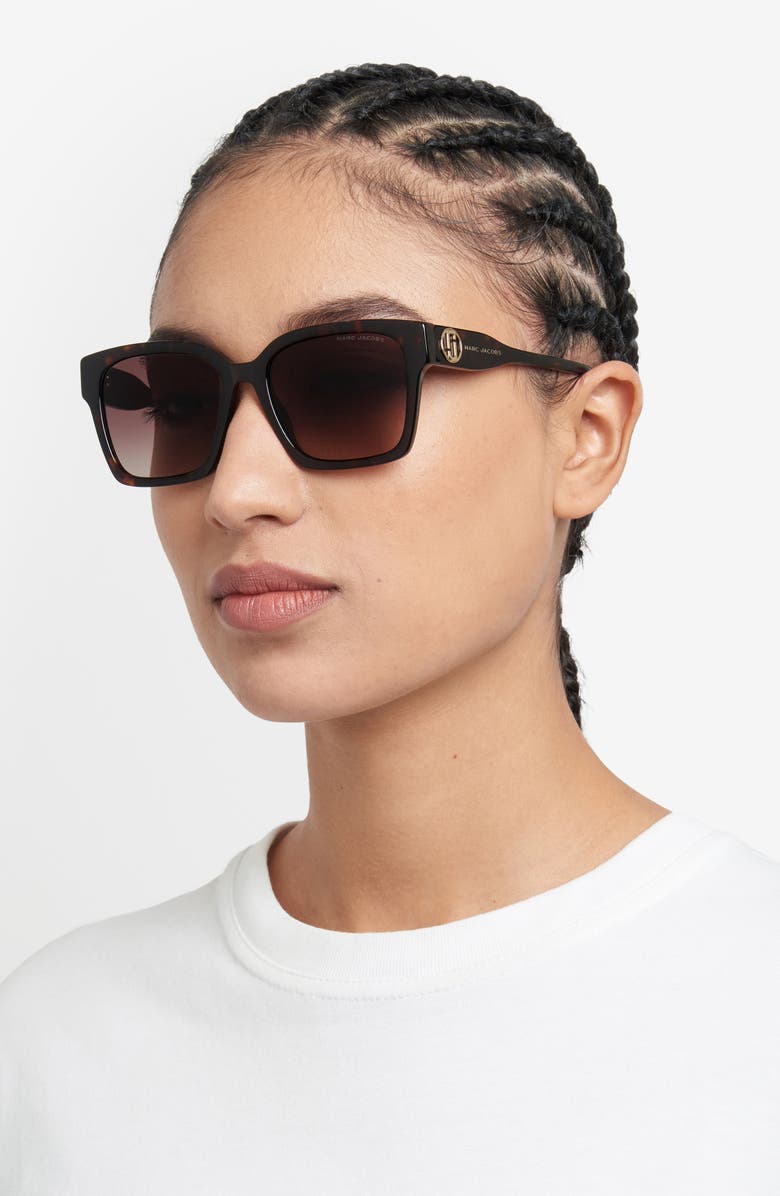 Marc Jacobs 53mm Gradient Square Sunglasses, Alternate, color, Havana/ Brown Sf