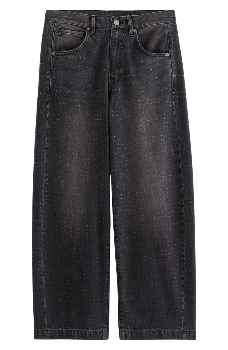 AG Hattie Crystal Embellished High Waist Barrel Jeans, Alternate, color, Star Light