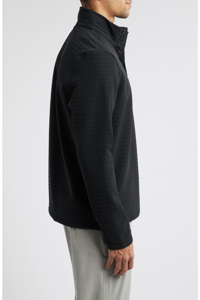 Bonded Grid Fleece Pullover, Alternate, color, BLACK