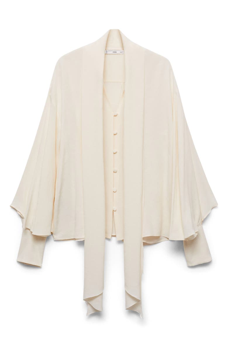 Garden Button-Up Top with Scarf