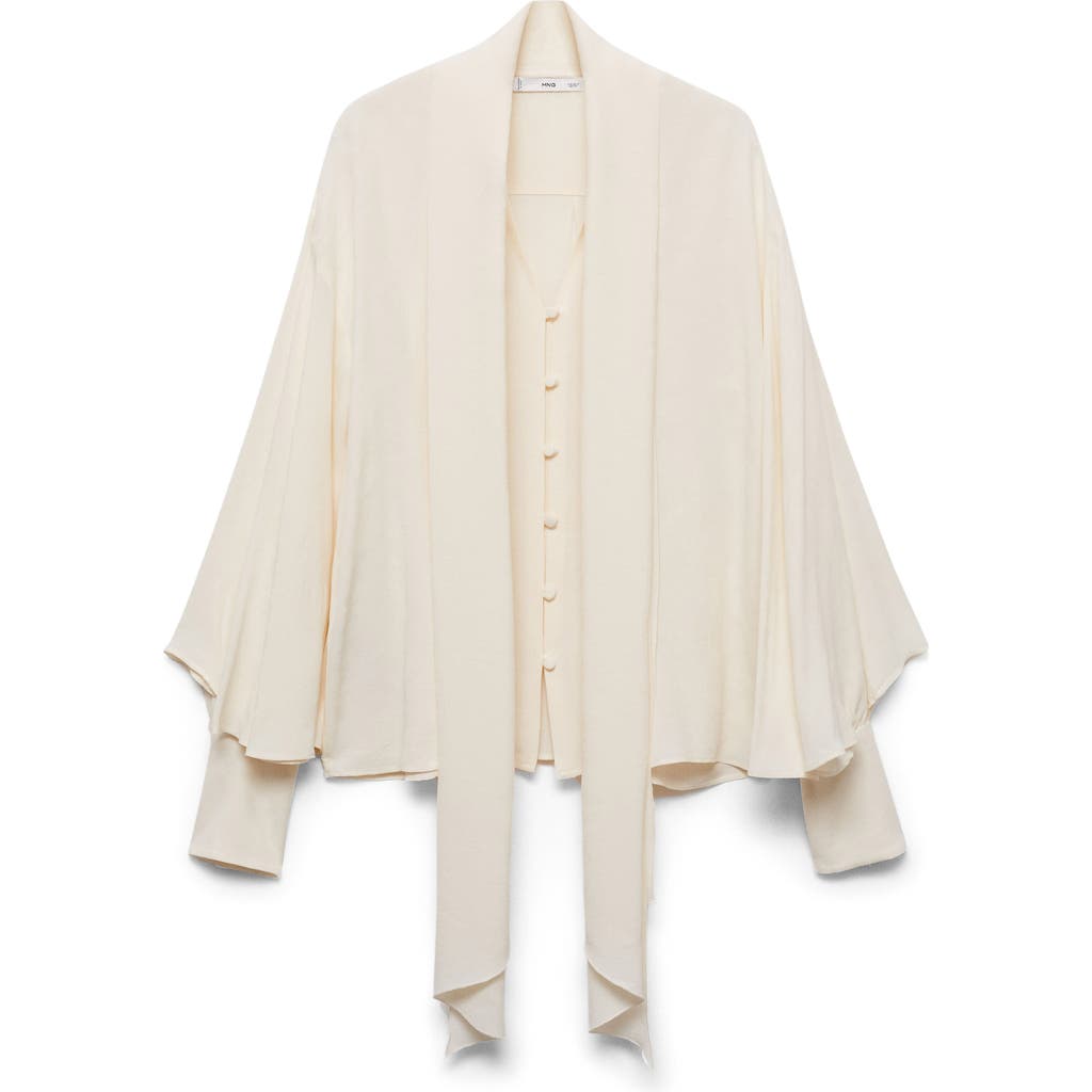 MANGO MANGO GARDEN BUTTON-UP TOP WITH SCARF