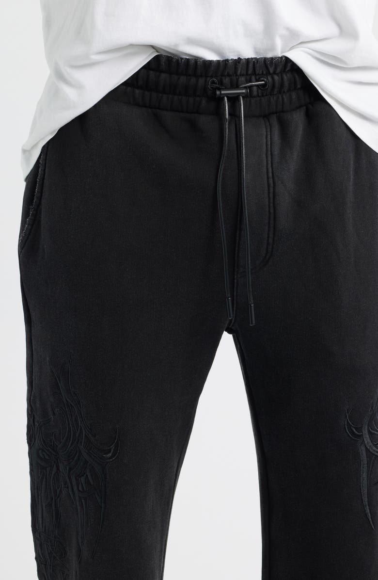 RtA Griffin Cyber Sigilism Flare Sweatpants, Alternate, color, Black Cyber Sigilism