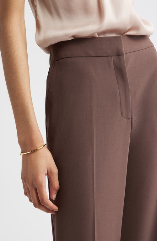 Nordstrom The Lennox Wide Leg Trousers In Brown