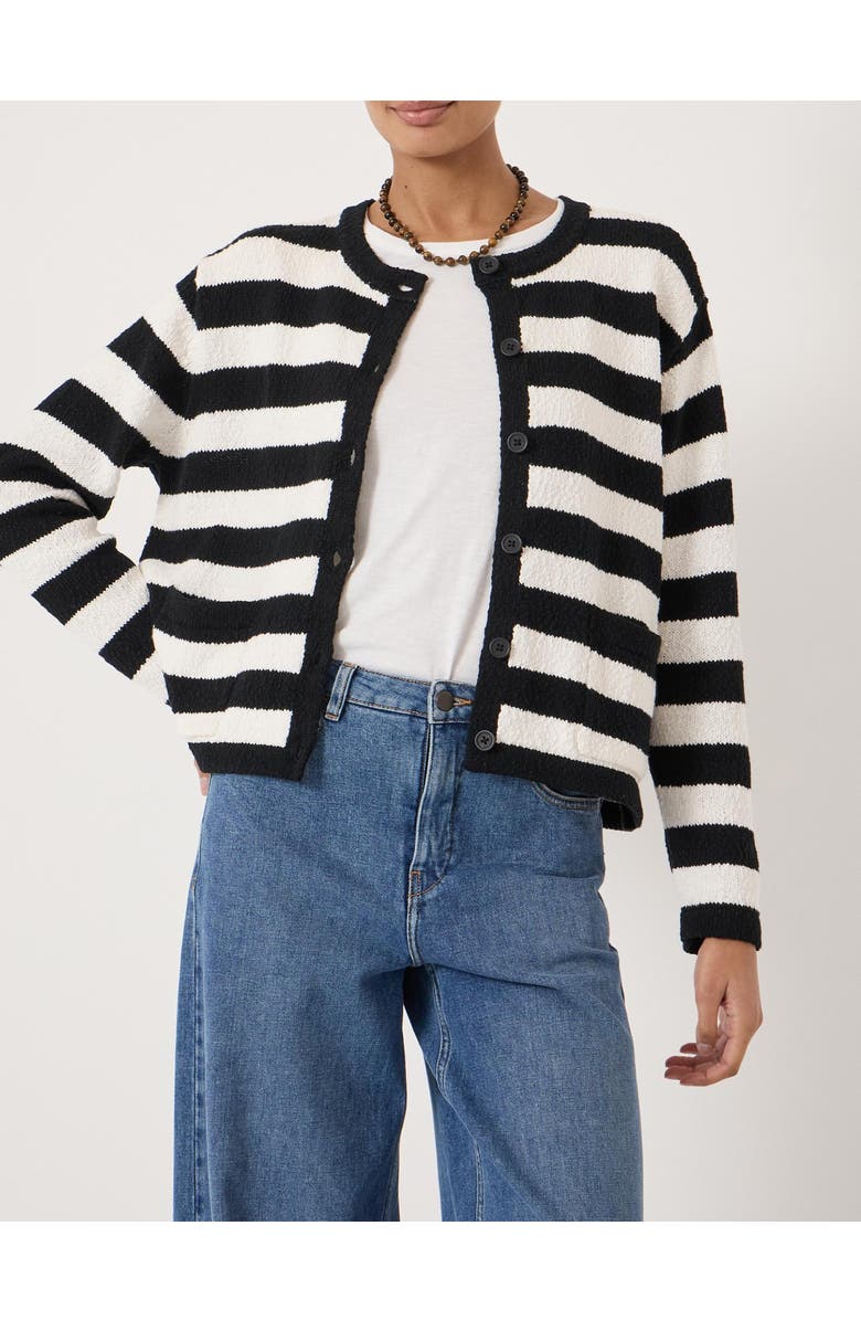 Hush Tess Textured Cotton Blend Cardigan, Alternate, color, Black