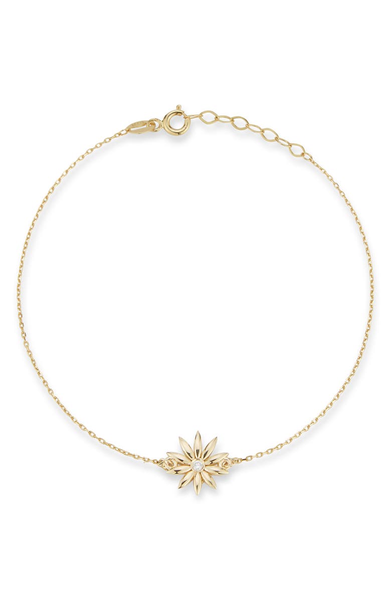Ember Fine Jewelry 14K Yellow Gold Diamond Flower Bracelet, Main, color, Gold