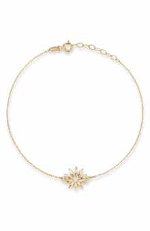 Ember Fine Jewelry 14K Yellow Gold Diamond Flower Bracelet