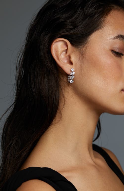 NADRI NADRI BEATRIX MIXED CUBIC ZIRCONIA U-SHAPED HOOP EARRINGS