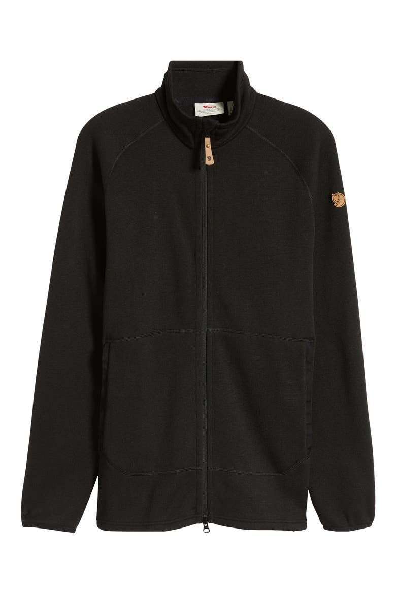 Övik Fleece Zip Sweater, Alternate, color, BLACK