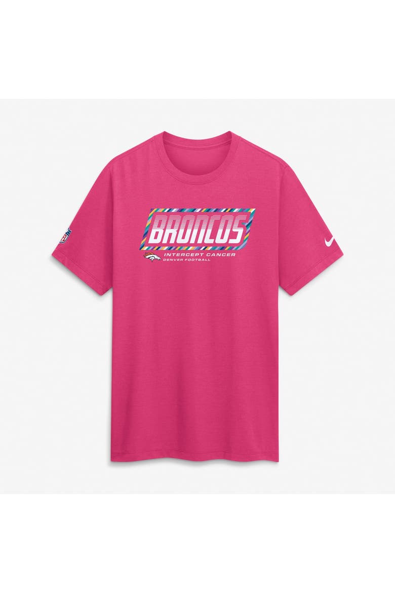 Men's Nike Pink Denver Broncos 2026 NFL Crucial Catch Tri-Blend Dri-FIT T-Shirt, Main, color, Pink