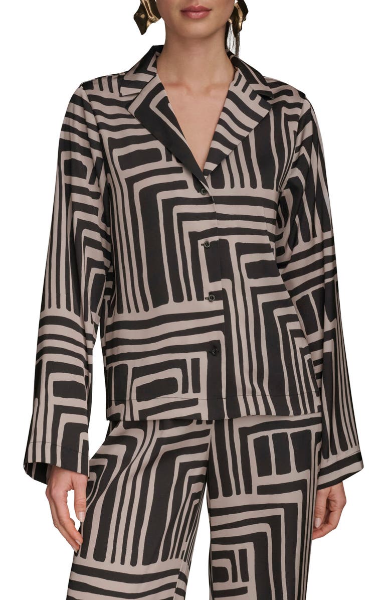 Donna Karan New York Print Button-Up Shirt, Main, color, 