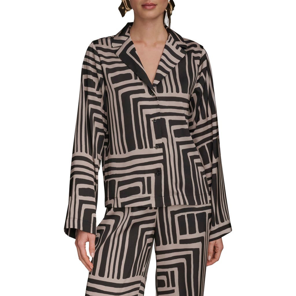 DONNA KARAN DONNA KARAN NEW YORK PRINT BUTTON-UP SHIRT