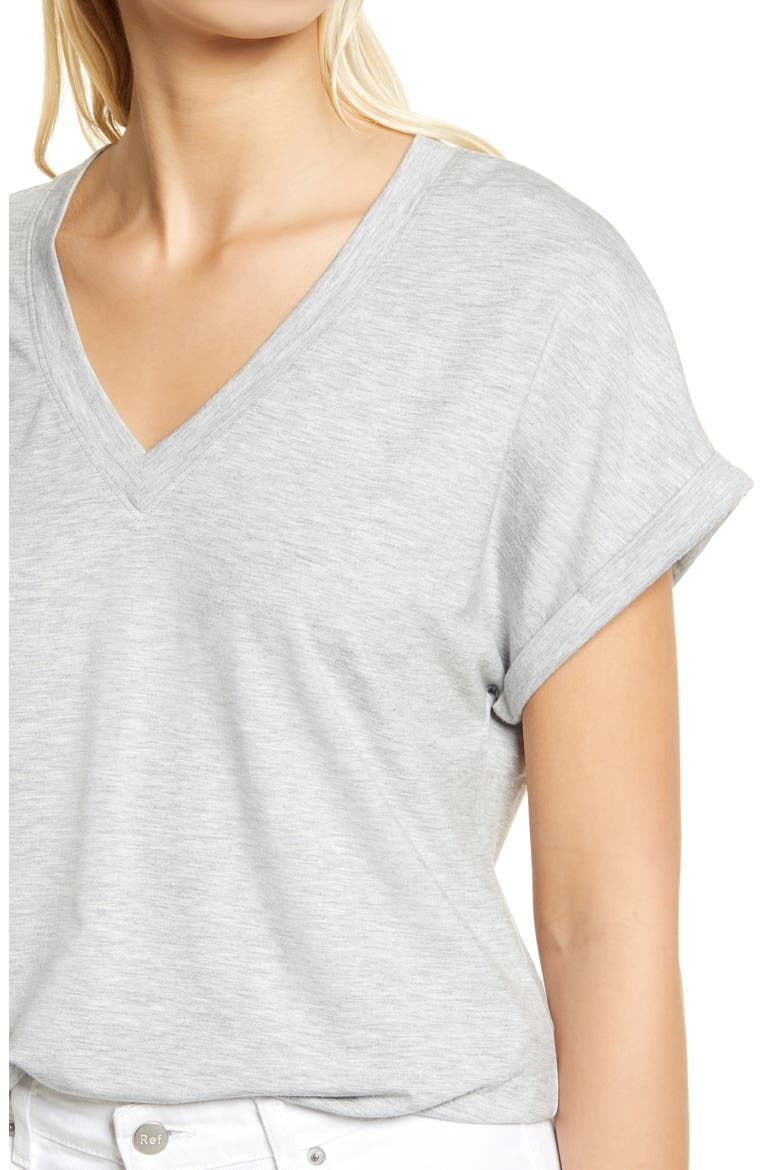 Kauai V-Neck T-Shirt, Alternate, color, SILVER STREAK HEATHER