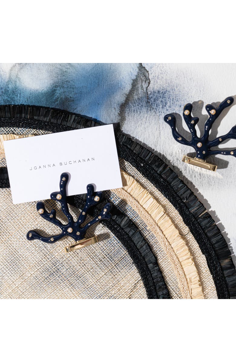 Joanna Buchanan Ruffle edge straw placemat, set of four, Alternate, color, Black