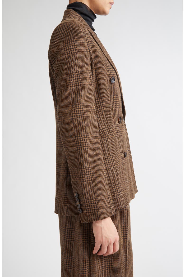 Zulma Houndstooth Check Double Breasted Jacket, Alternate, color, CHOCOLATE