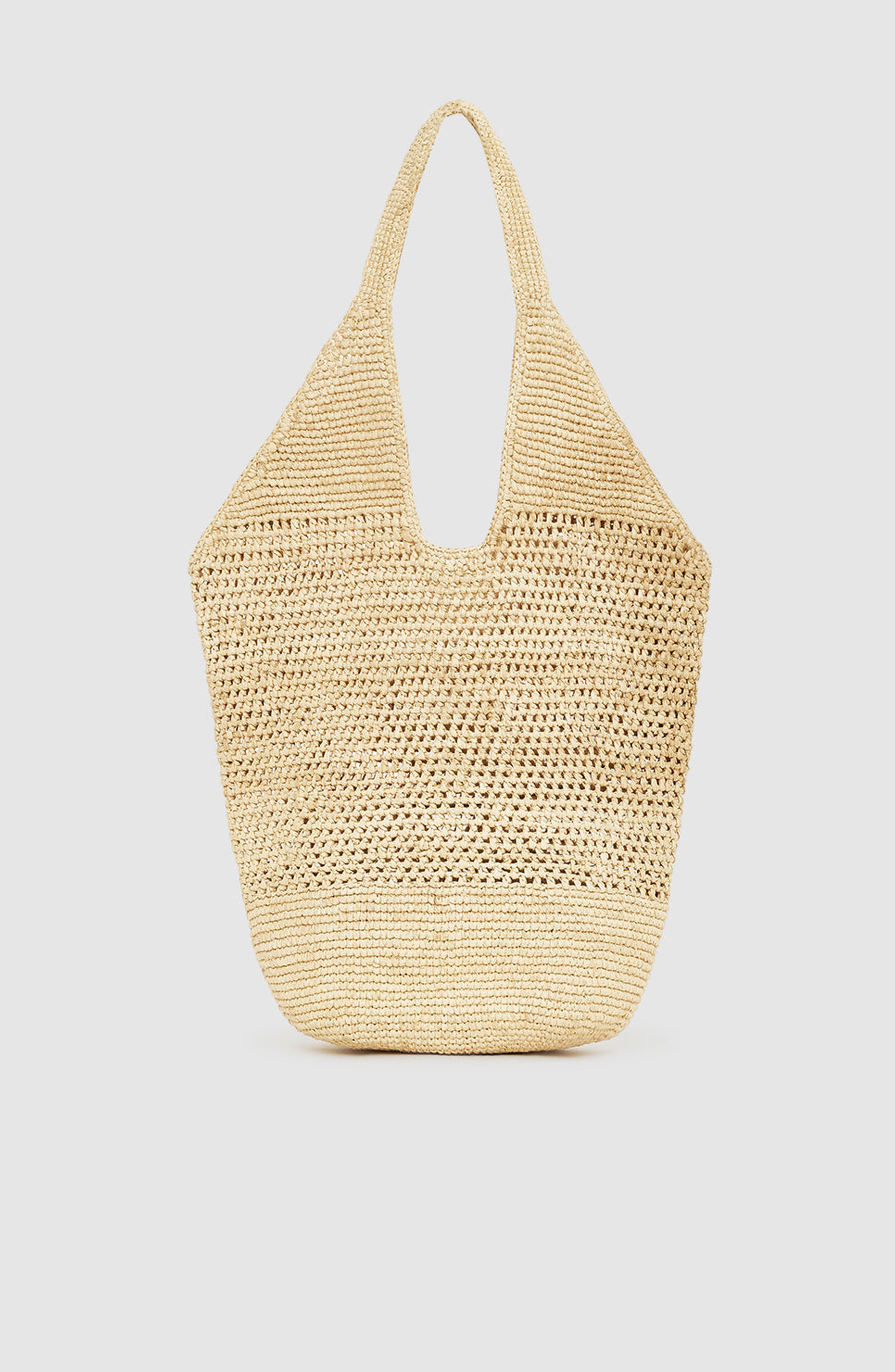 ANINE BING Leah Logo Hobo Bag, Alternate, color, Natural Raffia