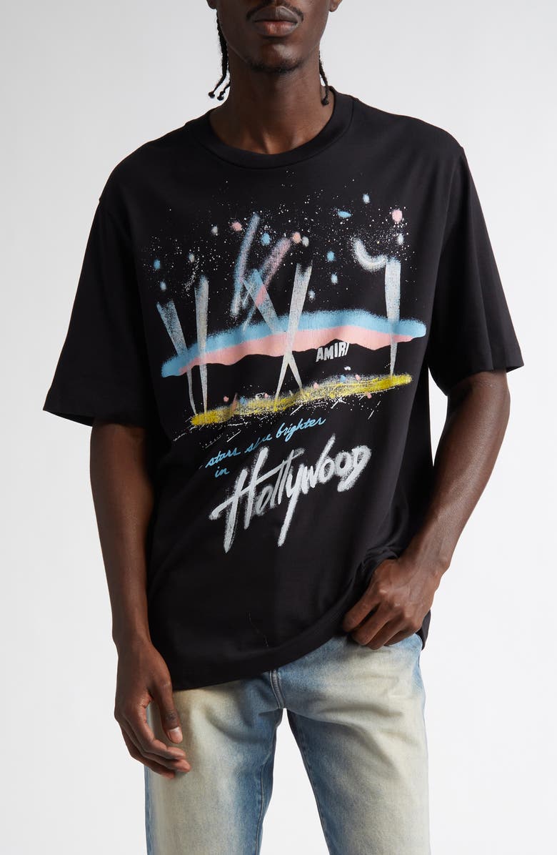 AMIRI Hollywood Lights Cotton Graphic T-Shirt, Main, color,
