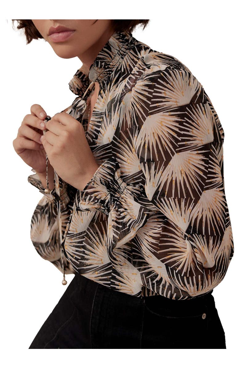 MINT VELVET Geo Print Blouse, Alternate, color, Black