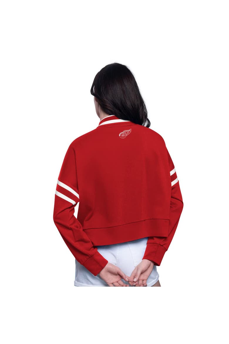Women's Starter  Red Detroit Red Wings Power Play Cropped Pullover Sweatshirt, Alternate, color, Red