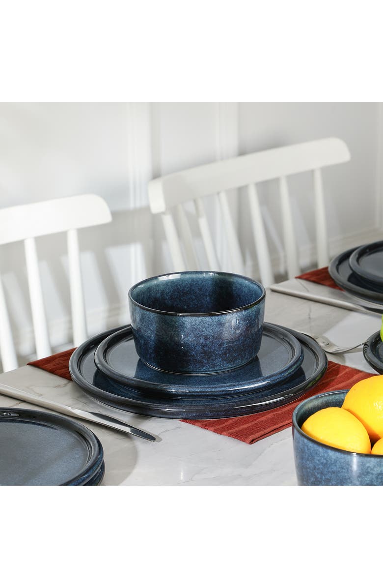 Stone Lain Eden Stoneware 24-Piece Dinnerware Set, Alternate, color, Dark Blue