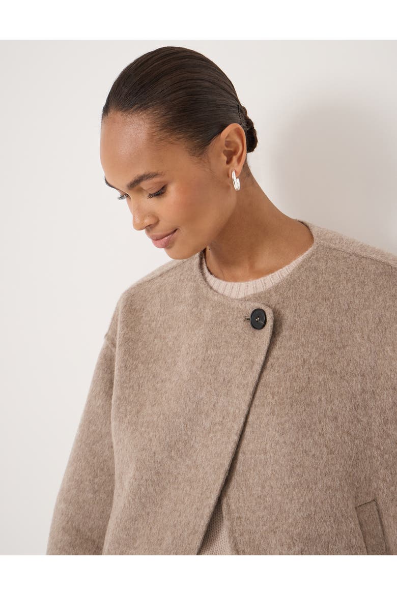 Linnie Double Faced Collarless Jacket, Alternate, color, OATMEAL MARL