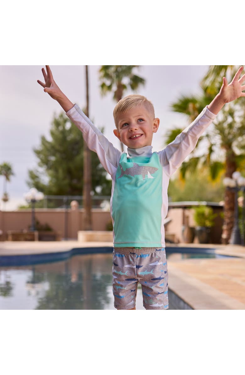 UV Skinz Long Sleeve Adventure Sun & Swim Shirt, Alternate, color, Vintage Sea Buddies