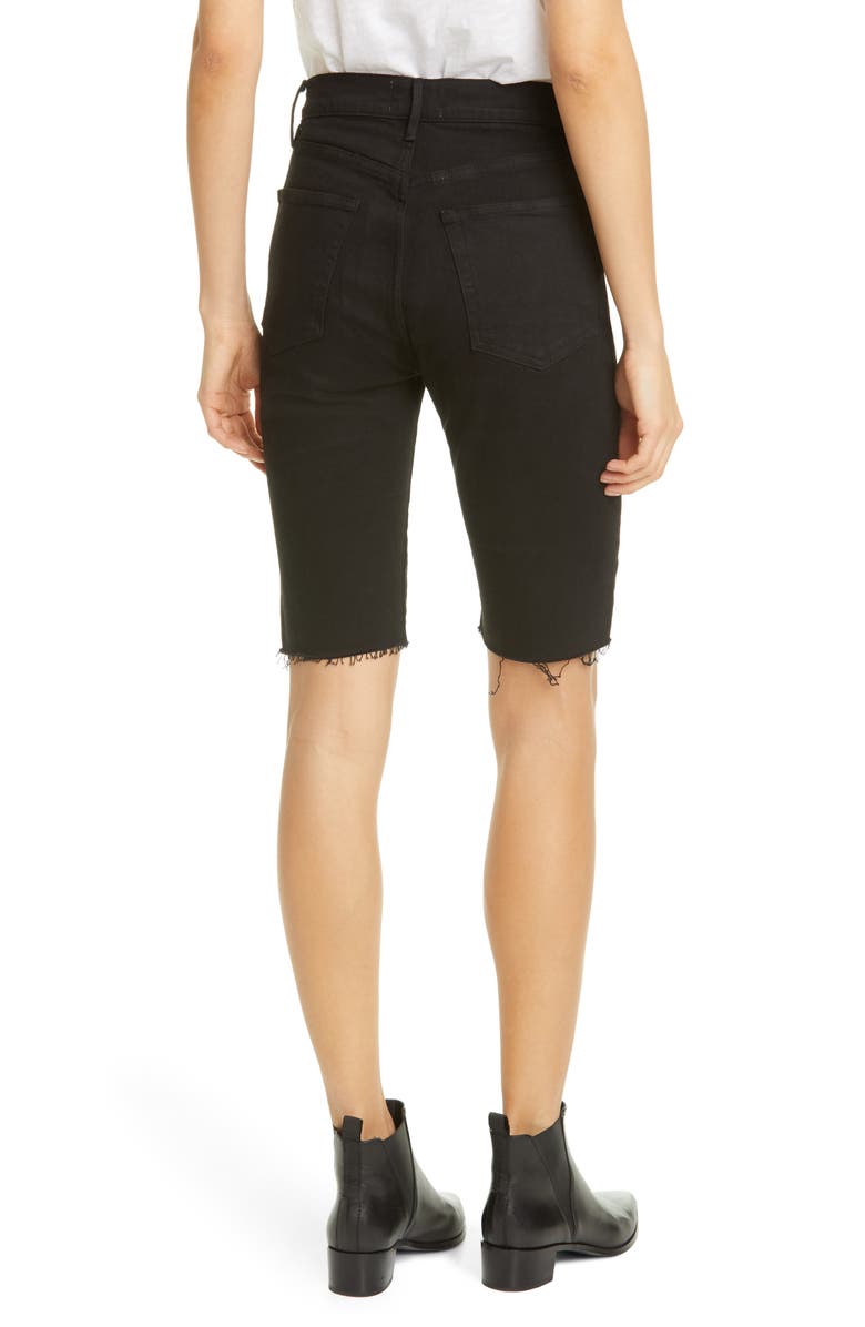 FRAME Le Vintage High Waist Raw Edge Bermuda Shorts, Alternate, color, 