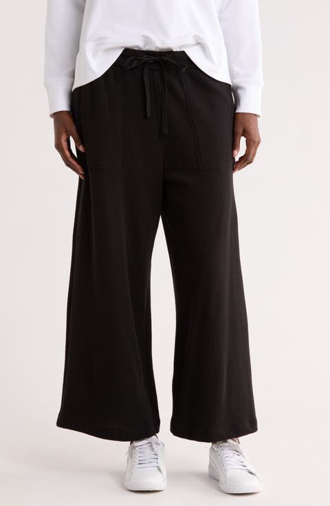 Organic Cotton French Terry Crop Wide Leg Pants