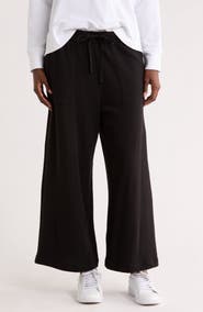 Eileen Fisher Organic Cotton French Terry Crop Wide Leg Pants