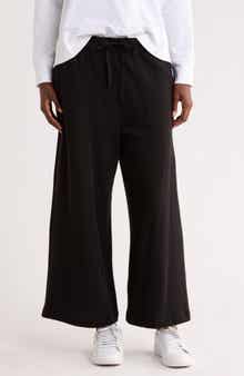 Eileen Fisher Organic Cotton French Terry Crop Wide Leg Pants