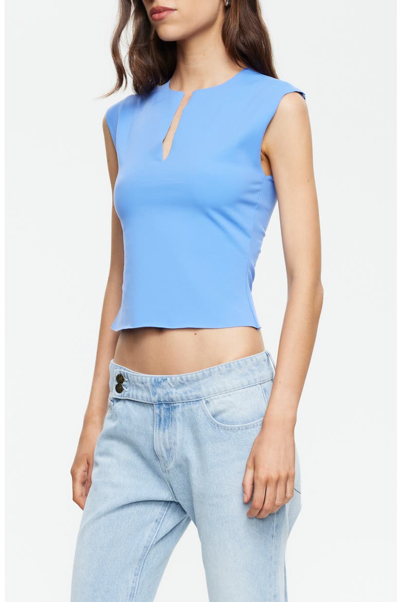 Tribeca Cap Sleeve Crop Top, Alternate, color, PERSIAN JEWEL