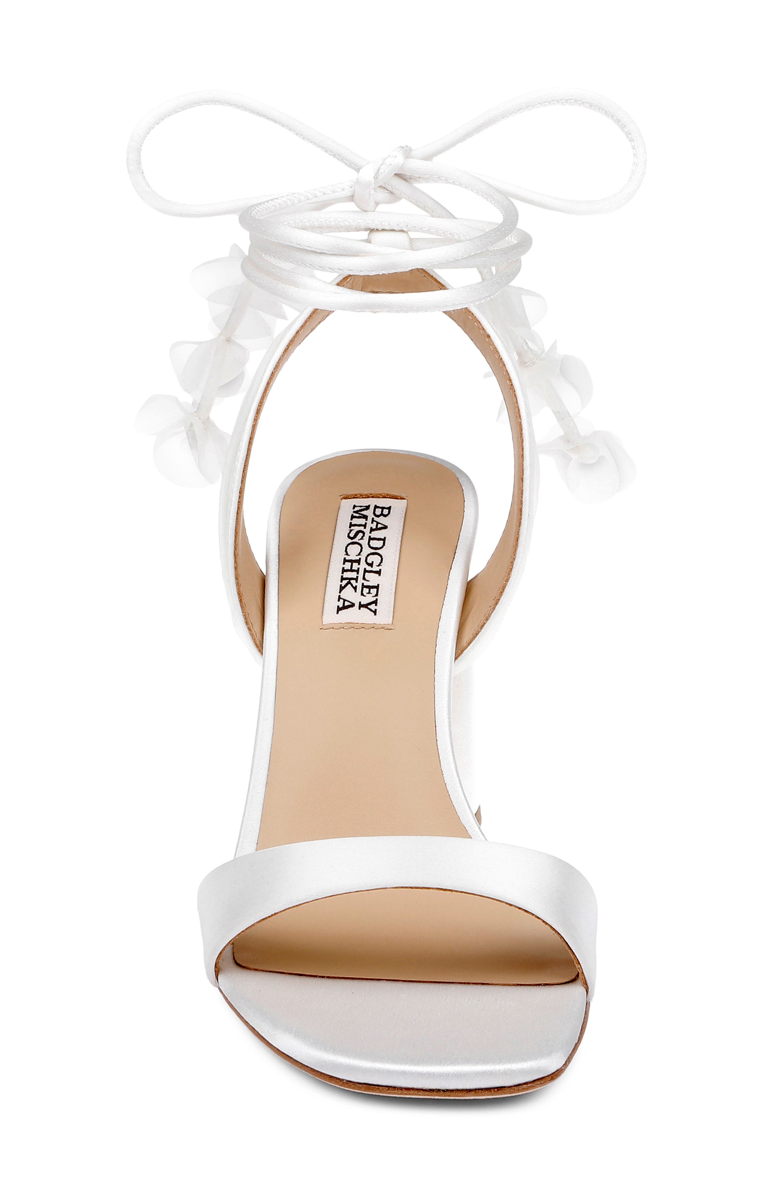 Badgley Mischka Collection Westminster Ankle Wrap Sandal, Alternate, color, White Satin