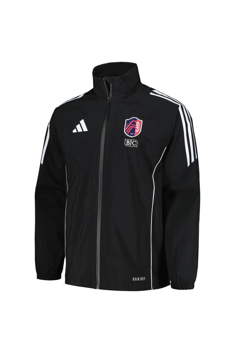 Men's adidas Black St. Louis City SC Tiro 24 Full-Zip Hoodie Rain Jacket, Alternate, color, Black
