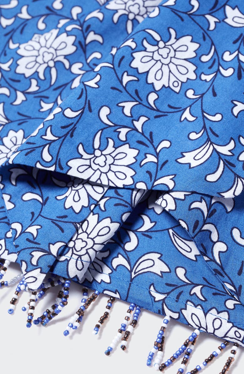 MANGO Print Beaded Miniskirt, Alternate, color, Blue