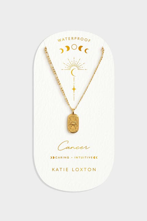 'Cancer' Waterproof Gold Zodiac Necklace
