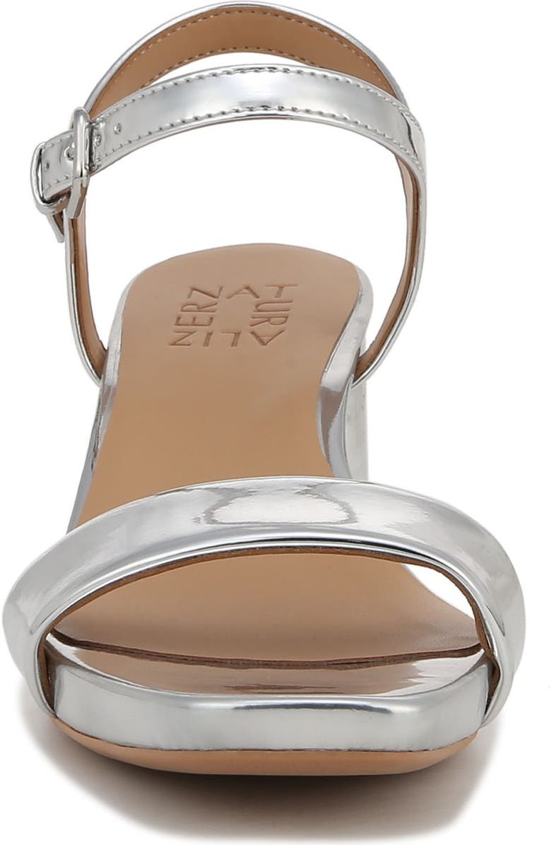 Naturalizer Izzy Ankle Strap Sandal, Alternate, color, Silver Faux Leather