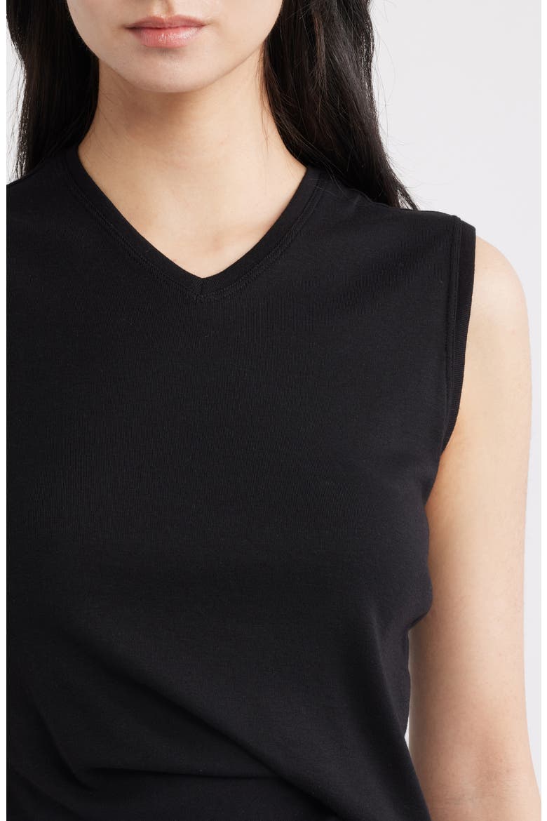 Side Twist Modal & Pima Cotton Tank, Alternate, color, BLACK
