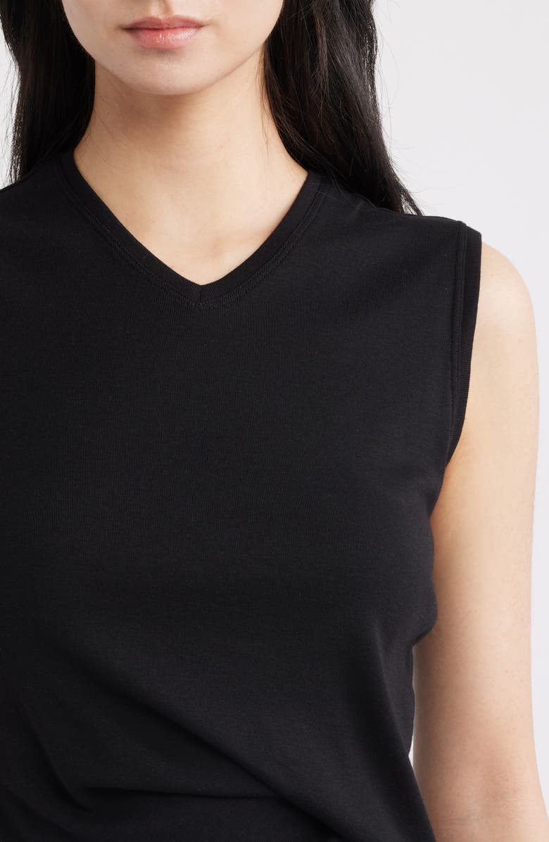 Theory Side Twist Modal & Pima Cotton Tank, Alternate, color, Black