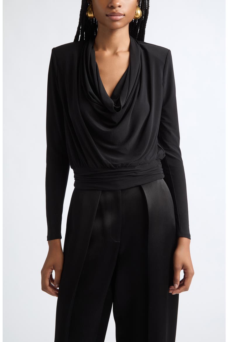 Eden Cowl Neck Top, Main, color, BLACK