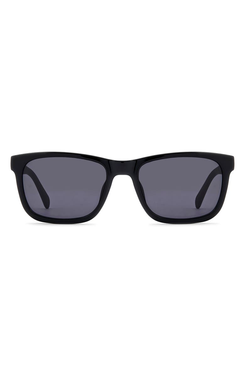 Fossil 56mm Rectangular Sunglasses, Main, color, Black/ Grey