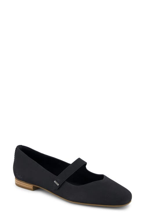Toms Bianca Mary Jane Flat In Black Leather