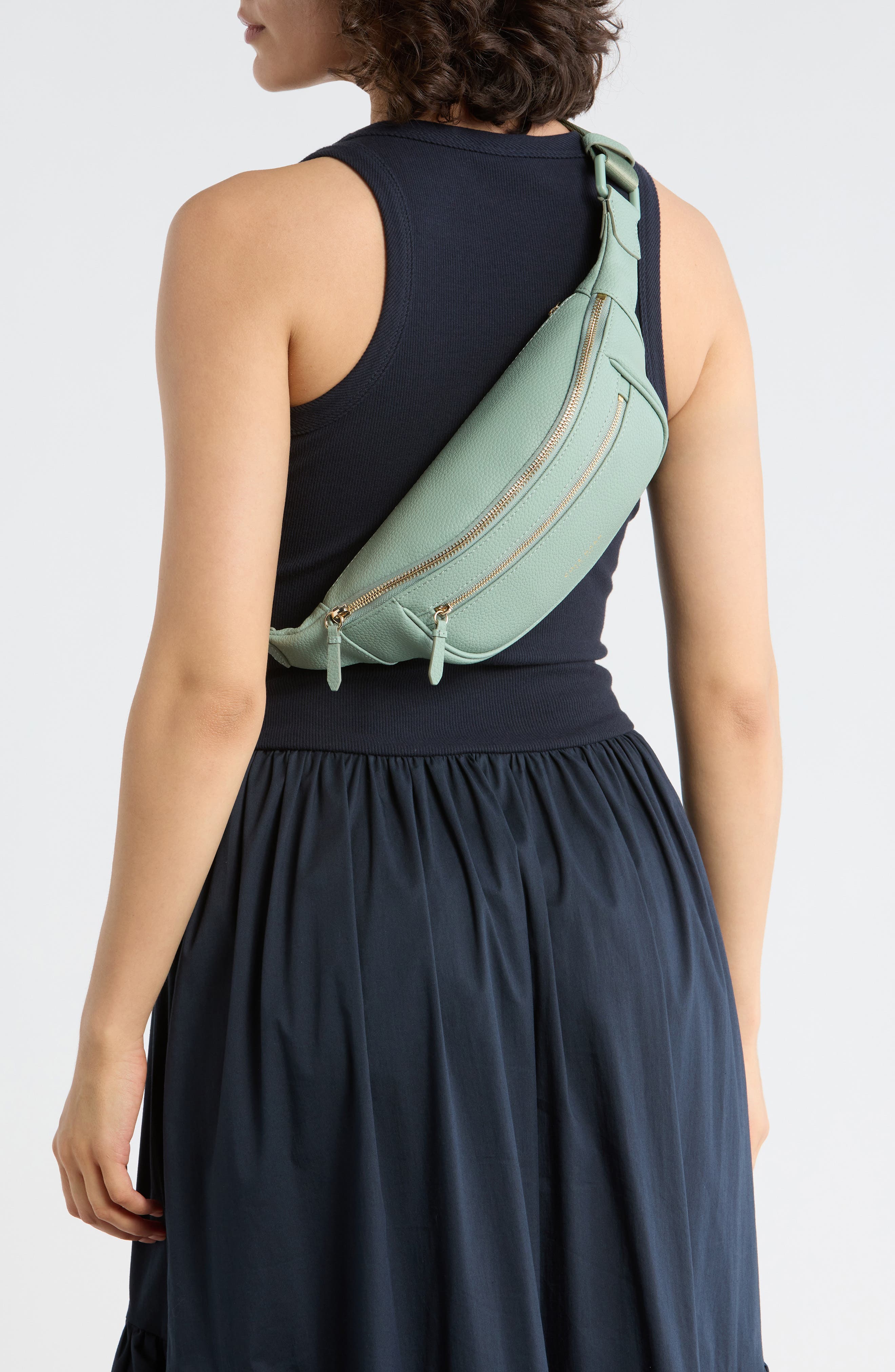 Cole Haan Mackenna Leather Belt Bag, Alternate, color, Lily Pad