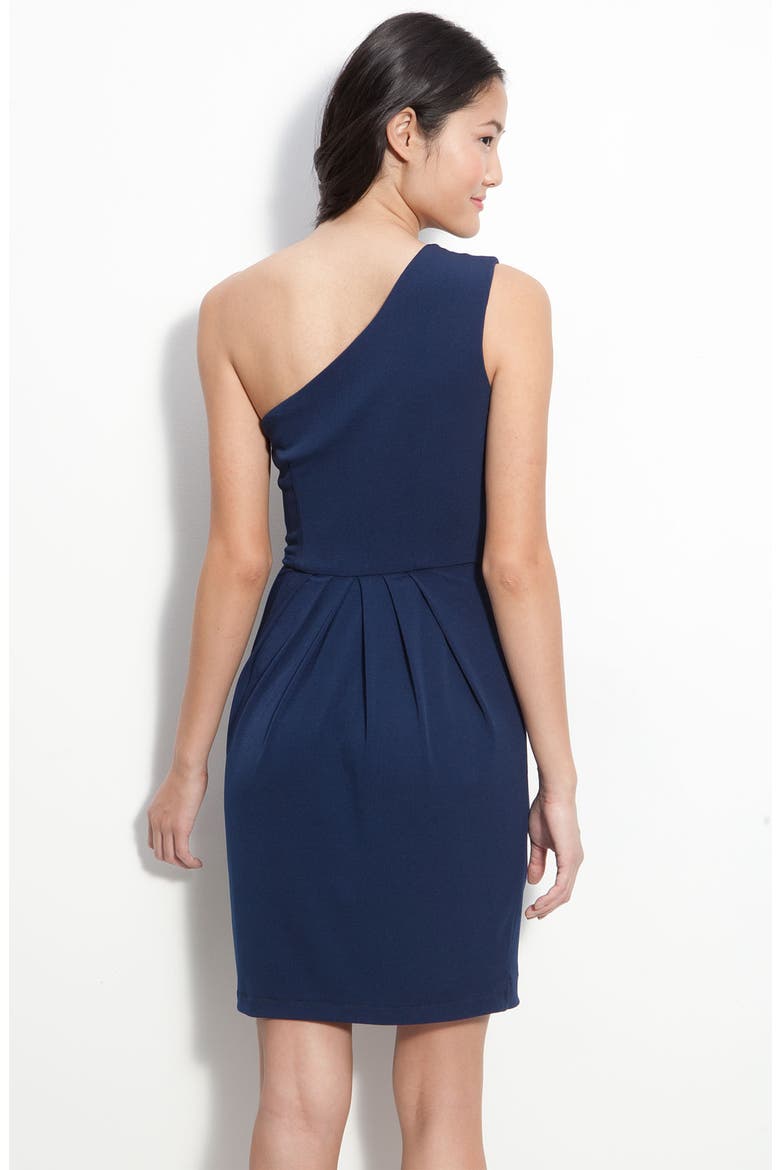Beaded One Shoulder Jersey Dress, Alternate, color, NAVY