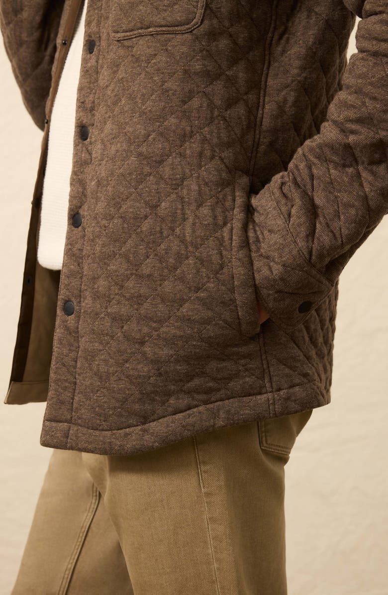 Faherty Epic Cotton Blend Quilted Shirt Jacket, Alternate, color, Mountain Branch Heather