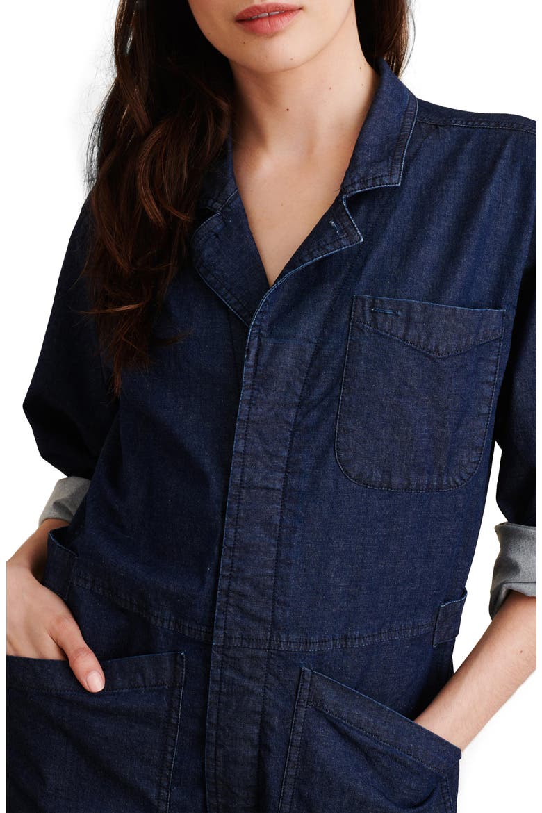 Long Sleeve Chambray Jumpsuit, Alternate, color, INDIGO
