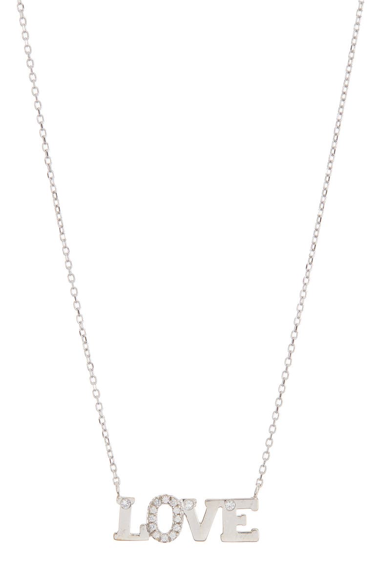 Anzie Typewriter Love Necklace, Main, color, Sterling Silver