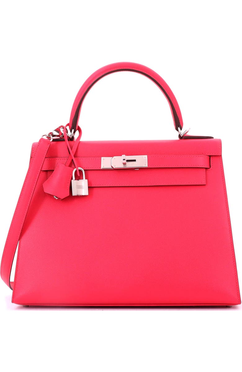 Pre-Owned Hermes Kelly Handbag Pink Madame with Palladium Hardware 28, Main, color,